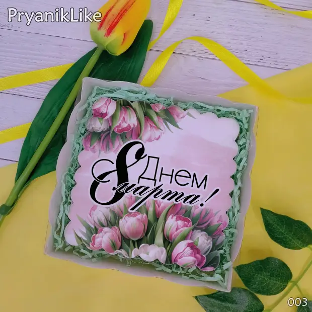 Пряник квадратный (цветы) (10-10 см.)